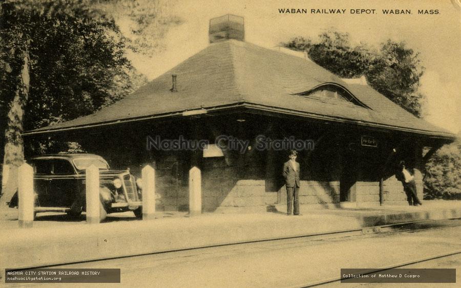 Postcard: Waban Railway Depot, Waban, Massachusetts